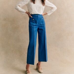 Sezane Emilio Trousers. Size 36. Blue.